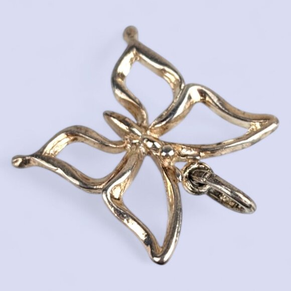 (2/$20) Vintage Sterling Butterfly Cut Out Charm - Picture 3 of 6